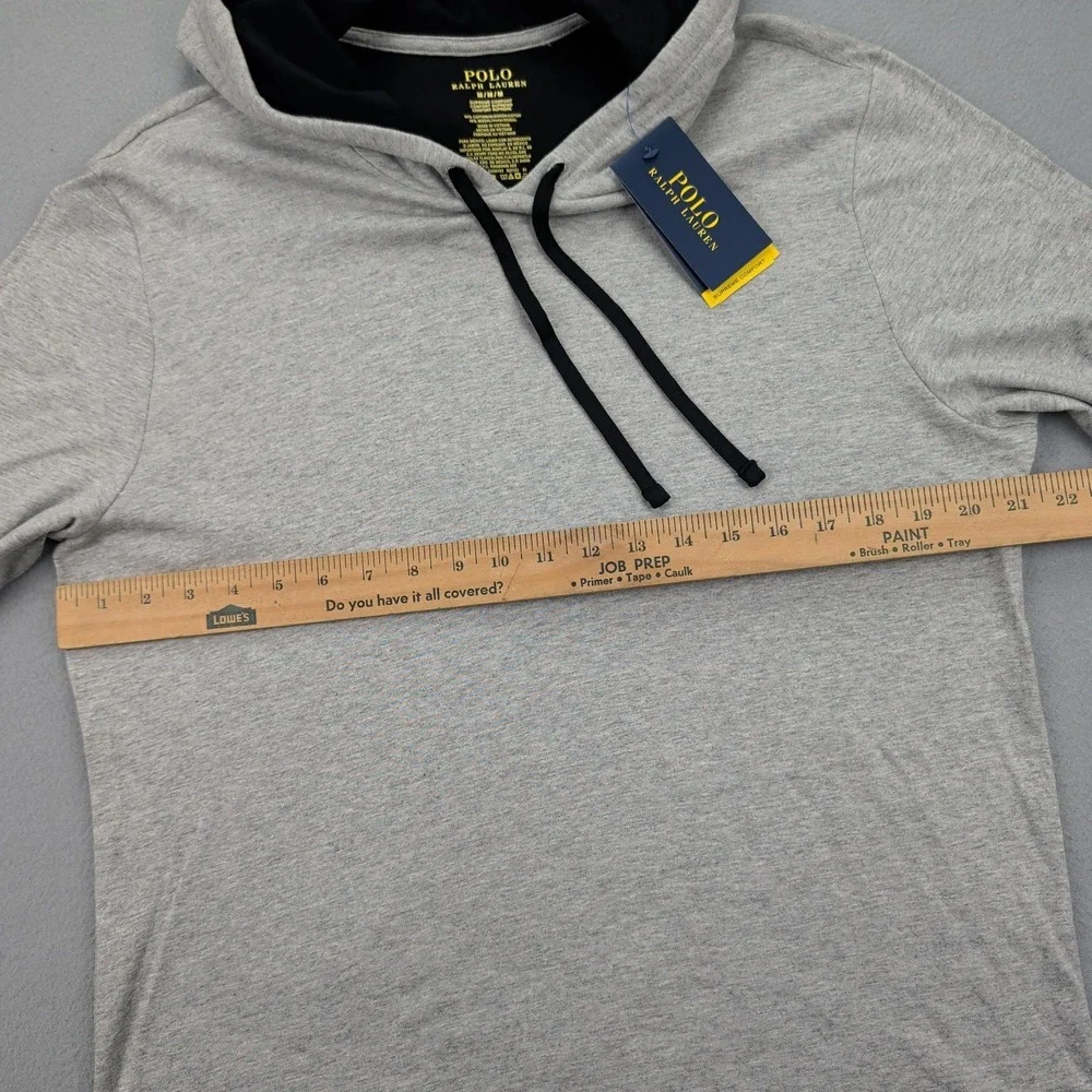 Polo Ralph Lauren Hoodie Mens Medium Gray‎ Supreme Comfort Lightweight Pullover
